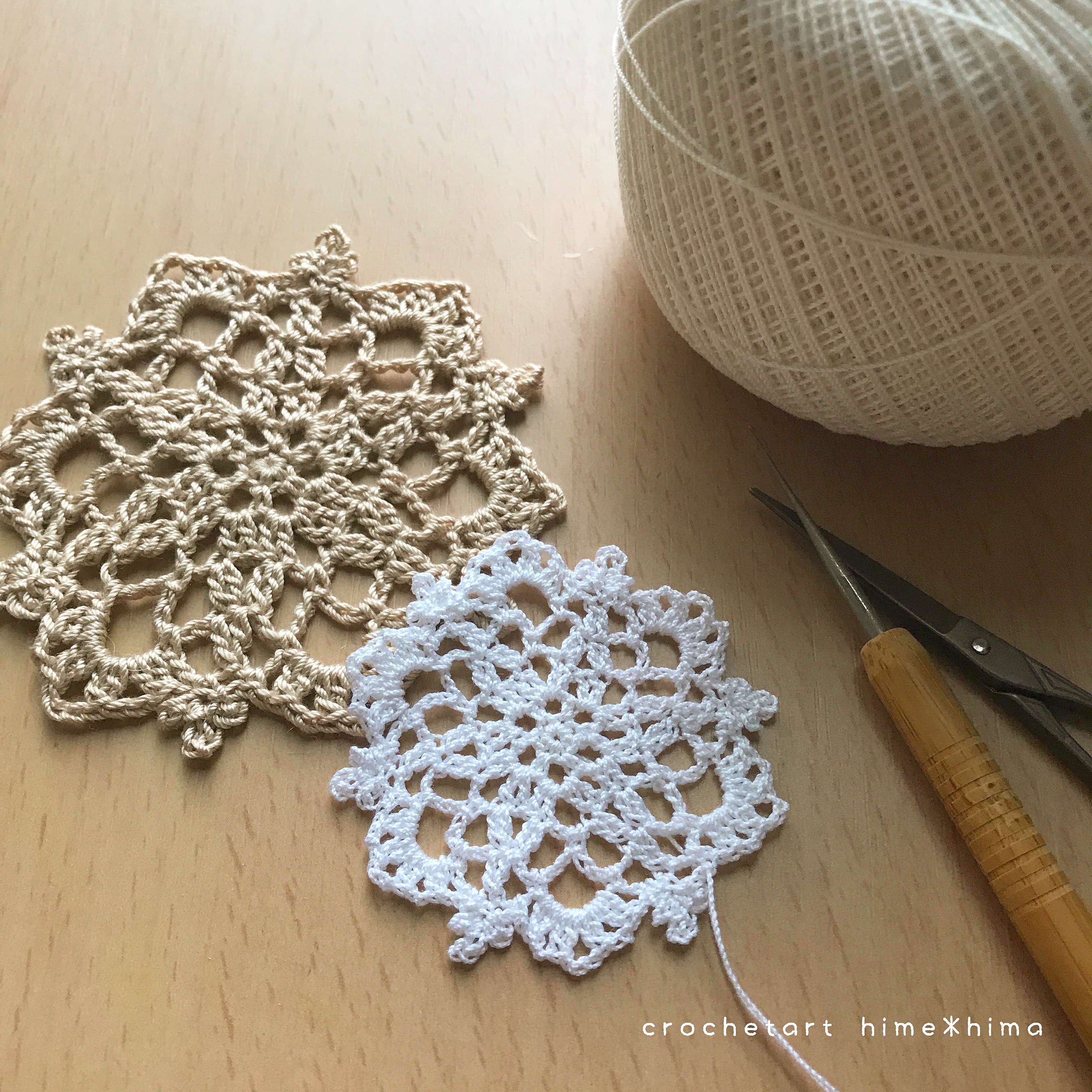 Tamaさま専用　ドイリー　レース編み Tamaさま専用 ドイリー レース編み 立体模様のドイリー2【編み図